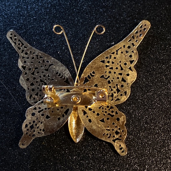Dainty Goldtone Butterfly Pin - Picture 2 of 7